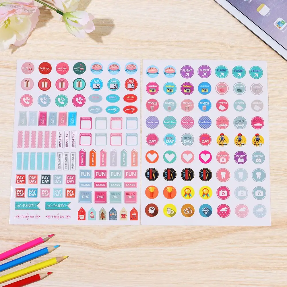 2 листа/набор наклейки на стену и календарь | Канцтовары для офиса дома