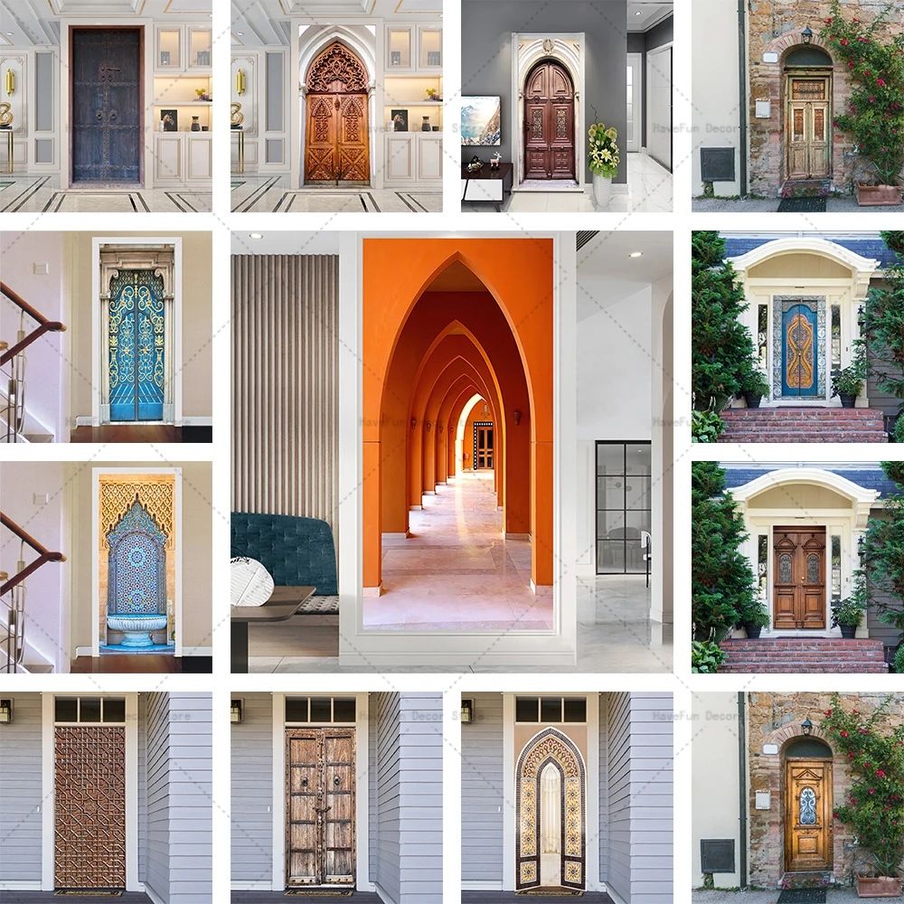 3D дверная наклейка с трехмерным визуальным эффектом для расширения пространства