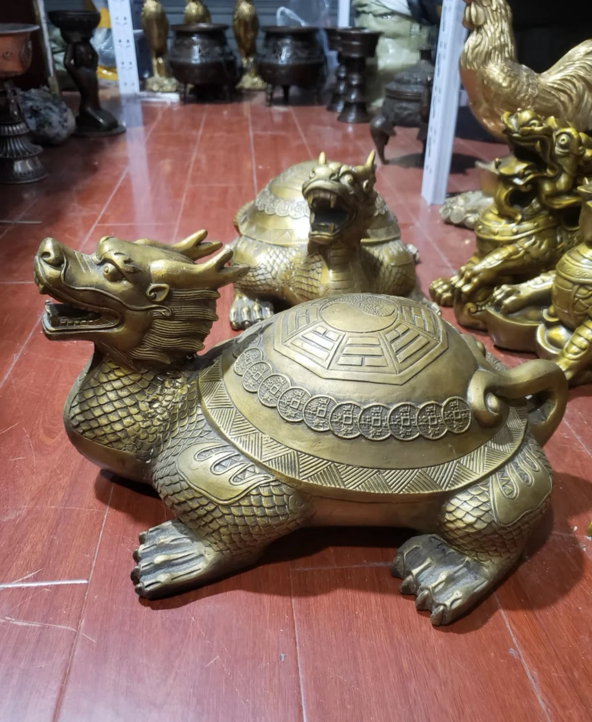 

large 2023 HOME SHOP Geomantic Decorative statue Dragon turtle Town house exorcise evil spirits Mascot FENG SHUI copper statue