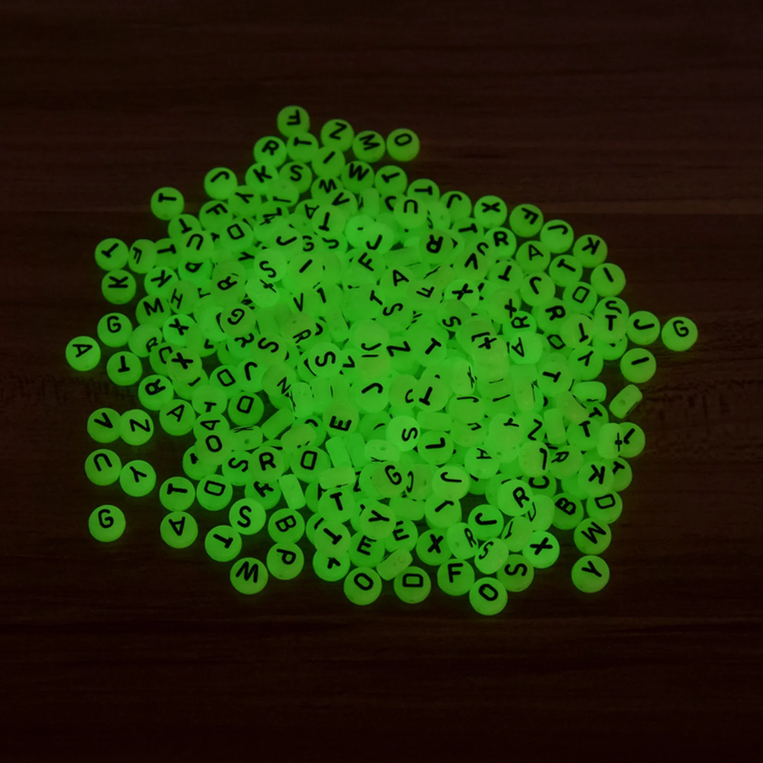 Бусины с круглыми буквами бусины акриловые светящиеся браслеты ручной работы