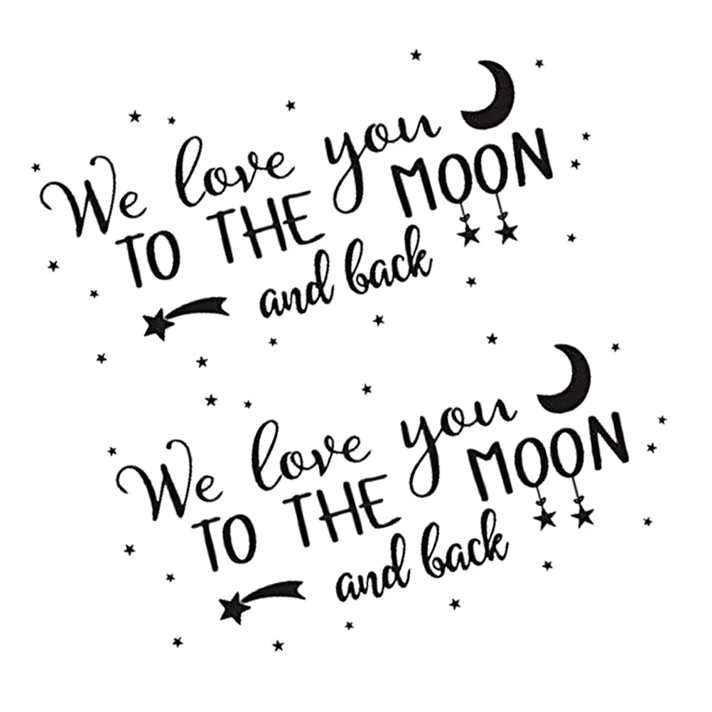 

2pcs Wall Sticker English Words Delicate Wall Pastes Ornaments for Dorm Living Room Bedroom