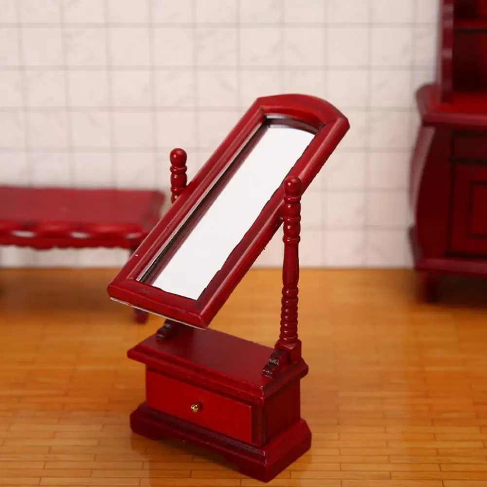 

Miniature Mirror Durable Reusable Realistic Photography Prop Doll House Furniture Dollhouse Mirror
