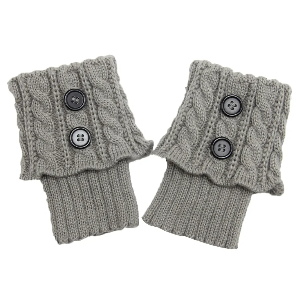 Women Knitted Winter Leg Warmers Slim Punk Short Crochet Leg Warm Socks Silid Winter Boot Cuffs Socks Boot Toppers Stockings