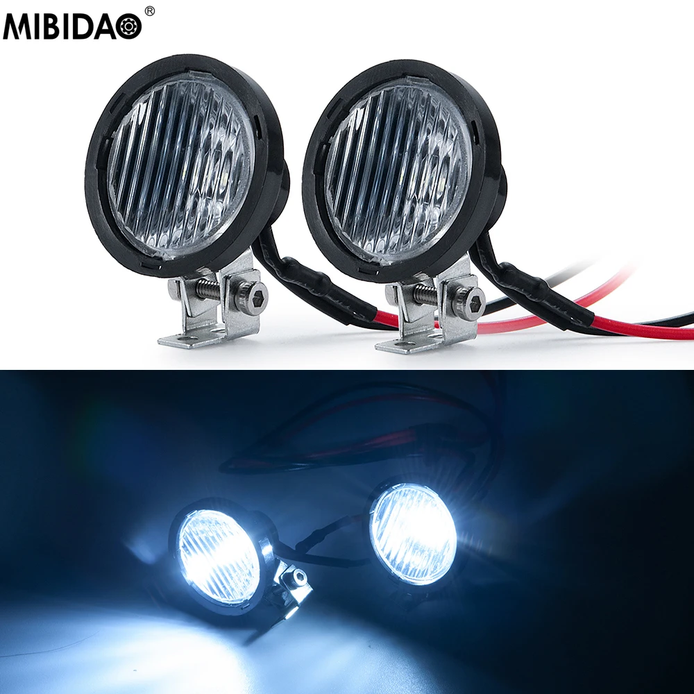 

MIBIDAO RC Car Bright LED Lights Headlight Spotlight For 1/10 Axial SCX10 90046 TRX4 TRX6 D90 Wraith RR10 Redcat Gen8