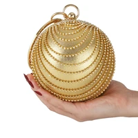 bridal wedding gold purse gold round fringe chain shoulder bag luxury diamond banquet womens handbag gold fringe evening bag