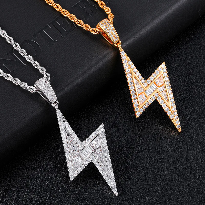

CZ Brass AAA Zircon Pendant Necklace Iced Out For Men and Women Hip Hop Jewelry
