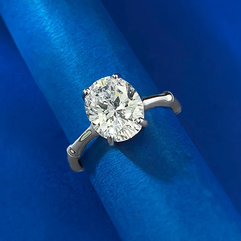 Apaison D Цвет 8*10 мм Круглое женское кольцо с высокоуглеродистым бриллиантом