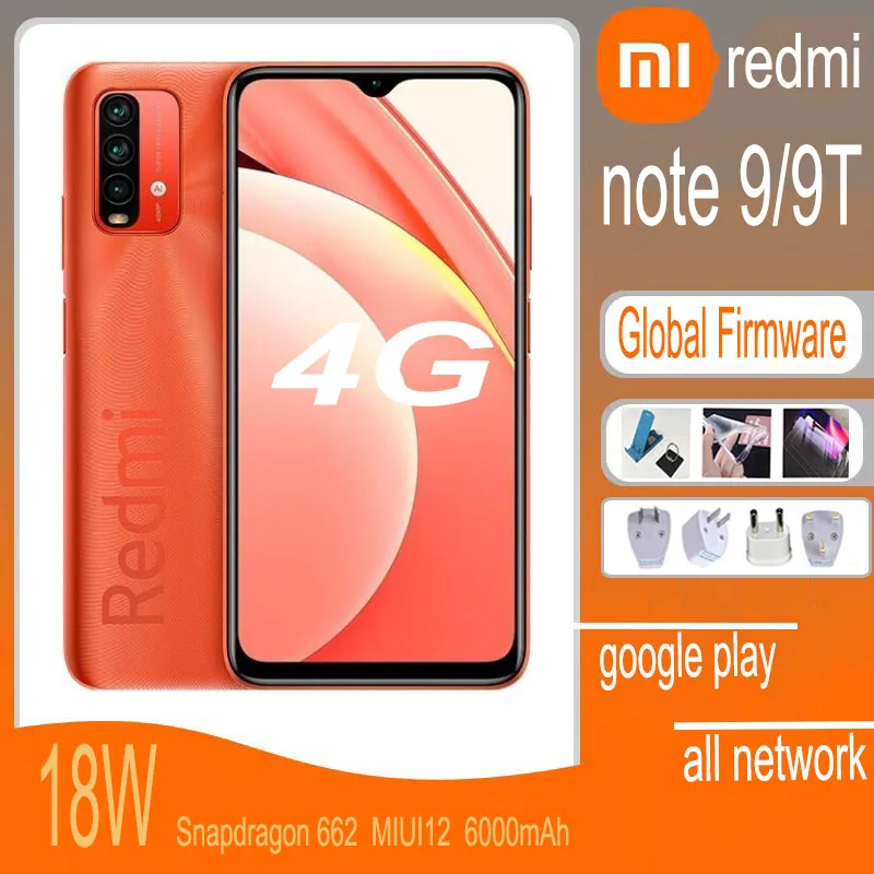 

Смартфон Xiaomi Redmi note 9/9t 4G, 4 Гб, 128 ГБ, Аккумулятор 6000 мАч, Snapdragon 662