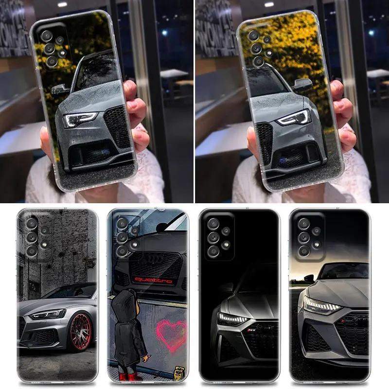 

Super car Silicone Clear Case For Samsung Galaxy A52 A51 A53 A72 A71 A73 A32 A31 A22 A11 Soft Cases Cover A-Audis-RS Sport Cars