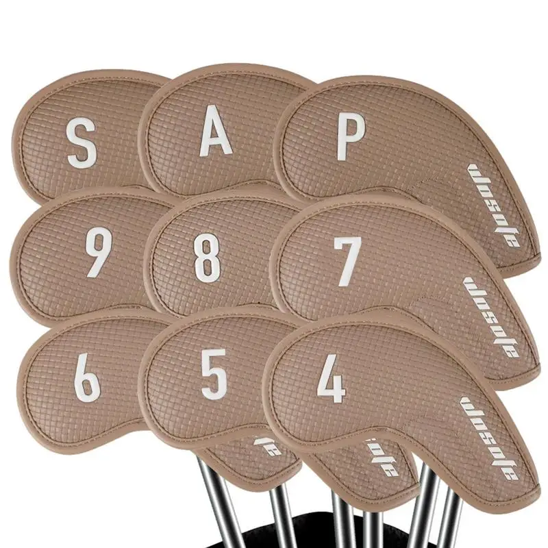 

Thick Synthetic Leather Golf Iron Head Covers 9 Pcs Golf Club Headcover Fit All Brands For Callaway Ping
