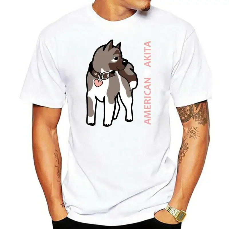 Футболки с изображением американской акиты футболка милой собаки для мужчин