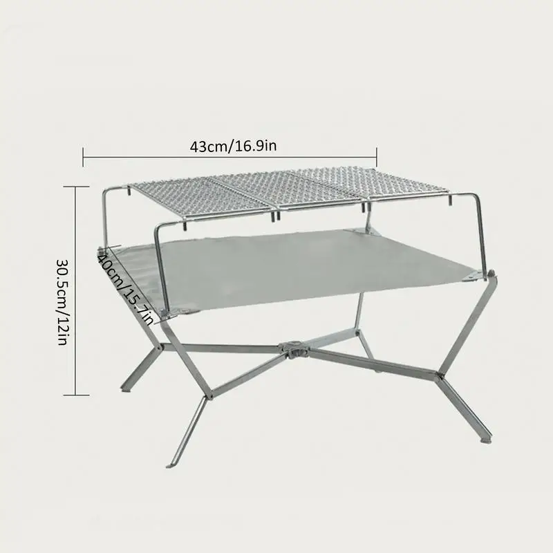 Портативный складной гриль для барбекю из нержавеющей стали кемпинга и рыбалки