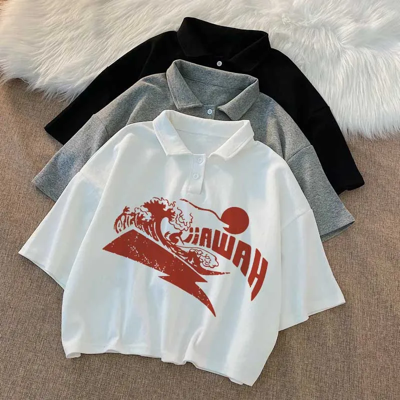 

Summer White Crop Tops Y2k 2000s Streetwear Harajuku Goth T-shirt Short Sleeve T-shirts Letter Print Cute Baby Tees