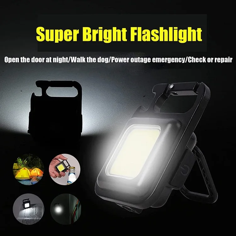 10PCS Mini LED 1800LM Flashlight Keychain Multifunctional Portable COB Camping Lamps USB Charging Work Lights Fishing Lanterna images - 6