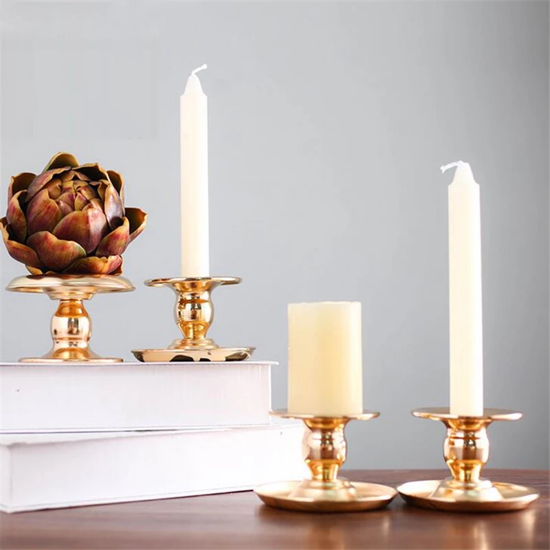 Christmas Candle Holder Gold Wrought Iron Candlestick European Romantic Candle Stand Home Festival Wedding Centerpieces Decor