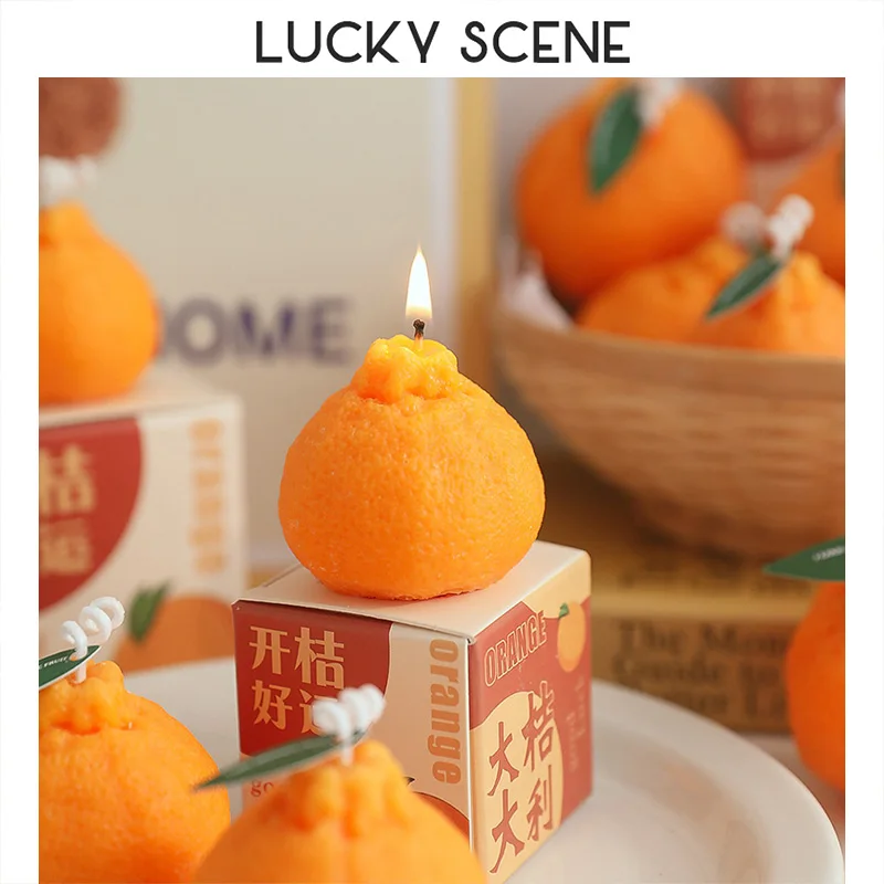 

Tangerine Scented Candle DIY Gift Souvenir Small Shoot Imitation Fruit Spring Festval Birthday Home Decoration Wedding Anniversa