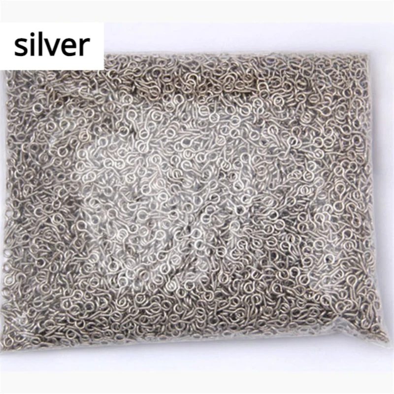 300pcs Stainless Steel Mini Eye Pins Small Tiny Eyepins Hooks Eyelets Screw Threaded Metal Clasps Hooks Jewelry for Making DIY