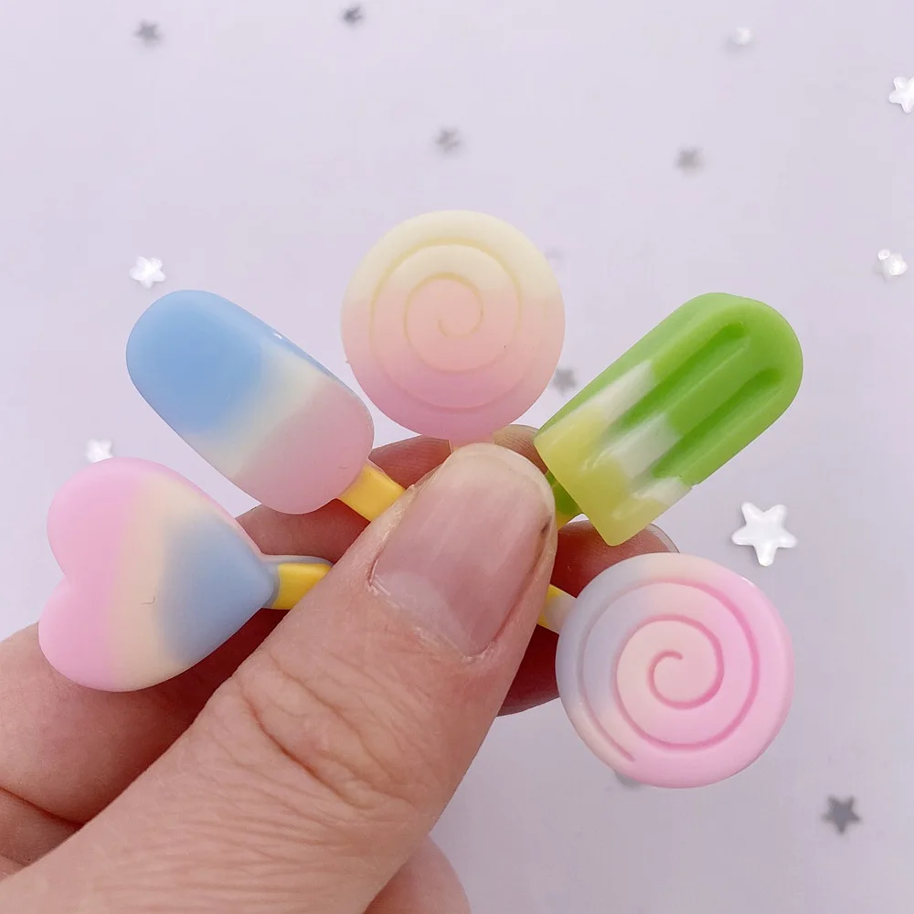 Красочные эскимо из смолы различной формы каменная фигурка с плоской задней