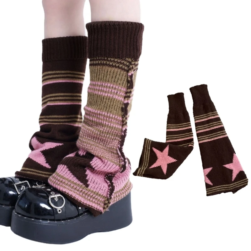 

Women Japanese Style Sweet Leg Warmers Knit Long Leg Warmers Loose High Socks