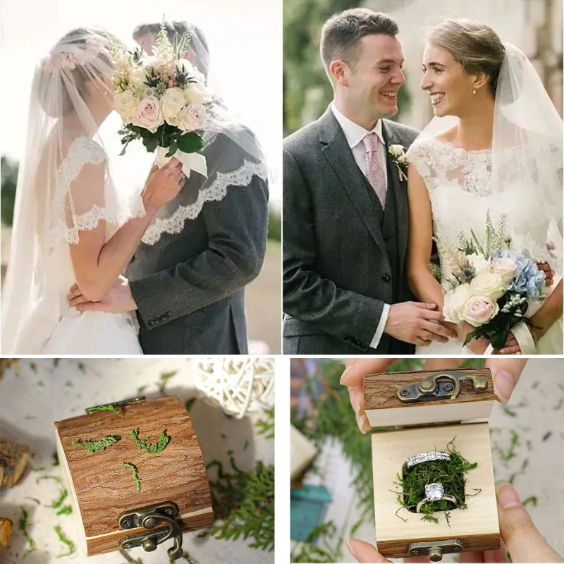 

Rustic Jewelry Storage Holder Personalized Ring Bearer Box Wedding Gift for Girl 918F
