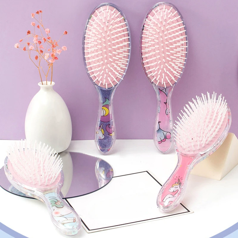 

Air Cushion Hairdressing Brush Portable Scalp Massage Hair Comb Women Hair Stying Hair Care Comb Cute Cartoon Rainbow Hair Comb