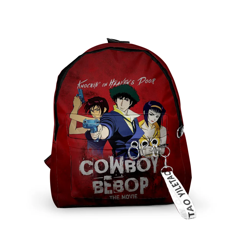 

Hip Hop cowboy bebop Backpacks Boys/Girls pupil School Bags 3D Print Keychains Oxford Waterproof Funny Cute Small Backpacks