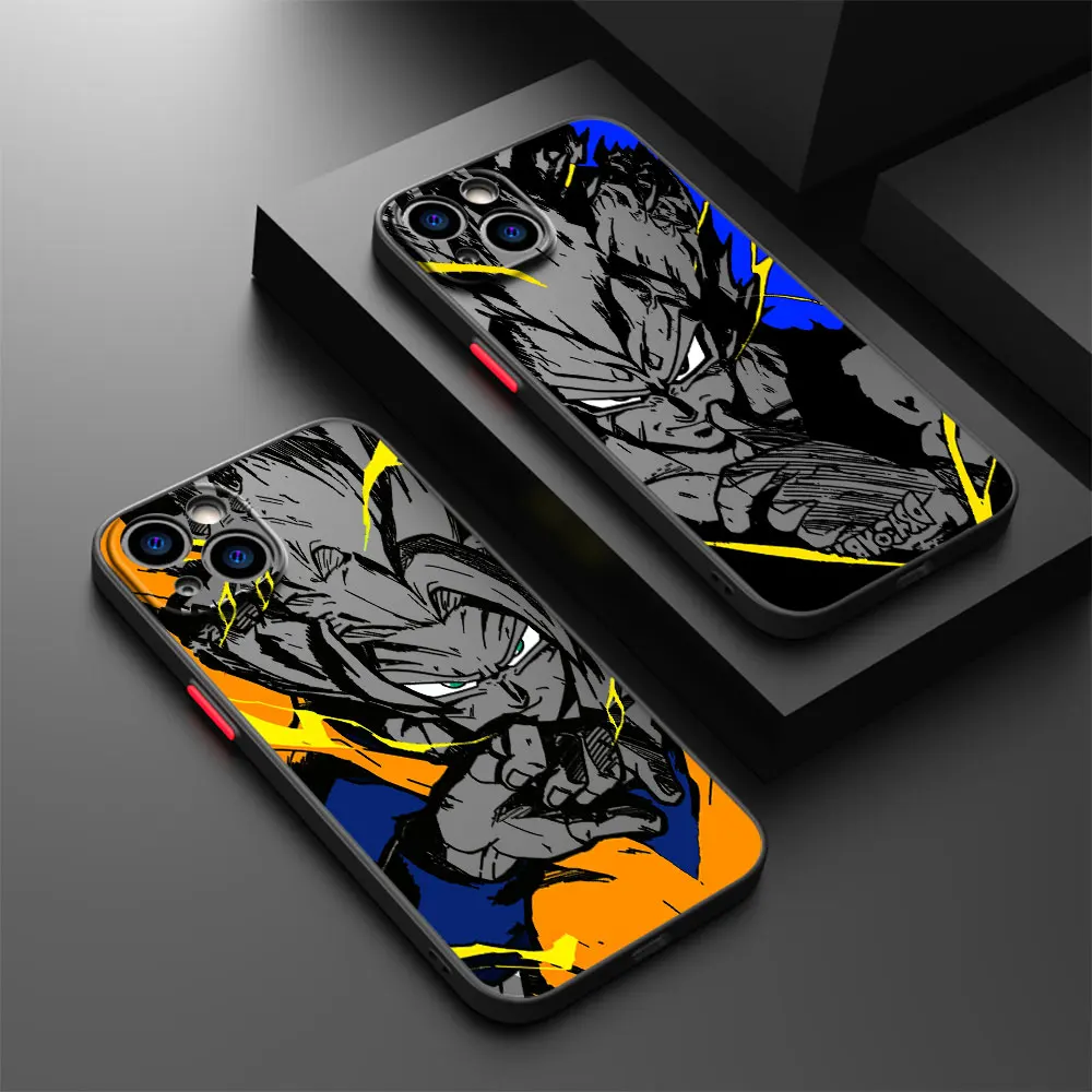 Фото Чехол для телефона iPhone 17e 17 16 15 14 13 12 11 Mini Pro Air Max X XR XSMax Plus, матовый прозрачный, с новым дизайном в стиле аниме Dragon Ball, хит продаж №2