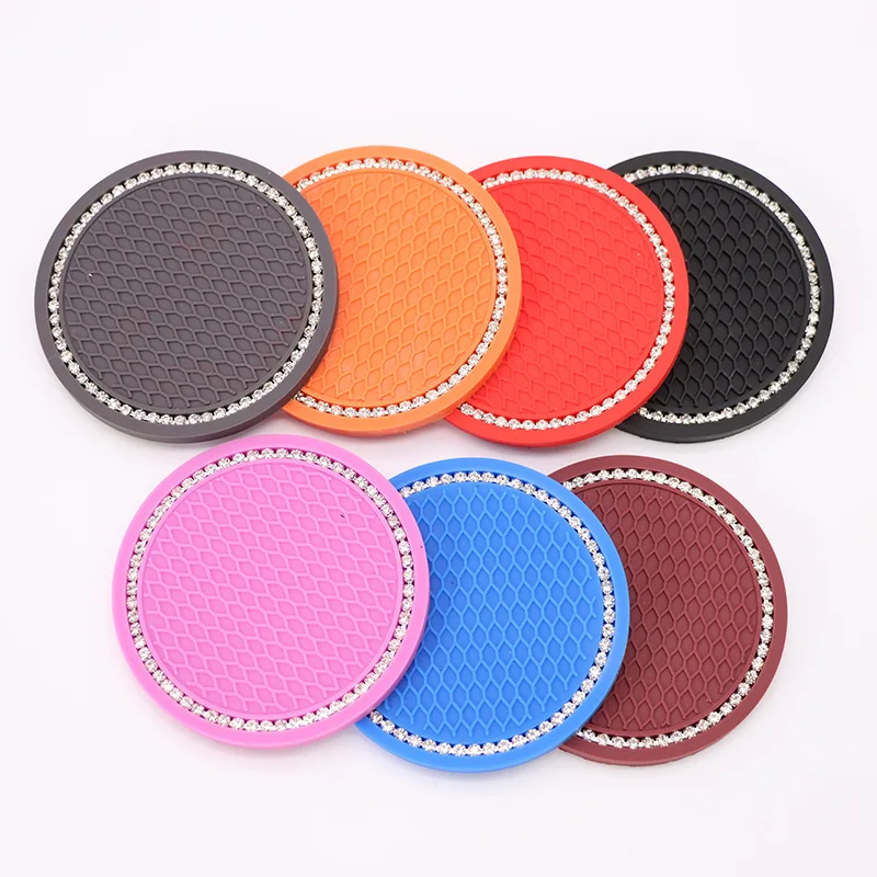 Набор автомобильных стеклянных ковриков подставки со шнеком круглые Мягкие