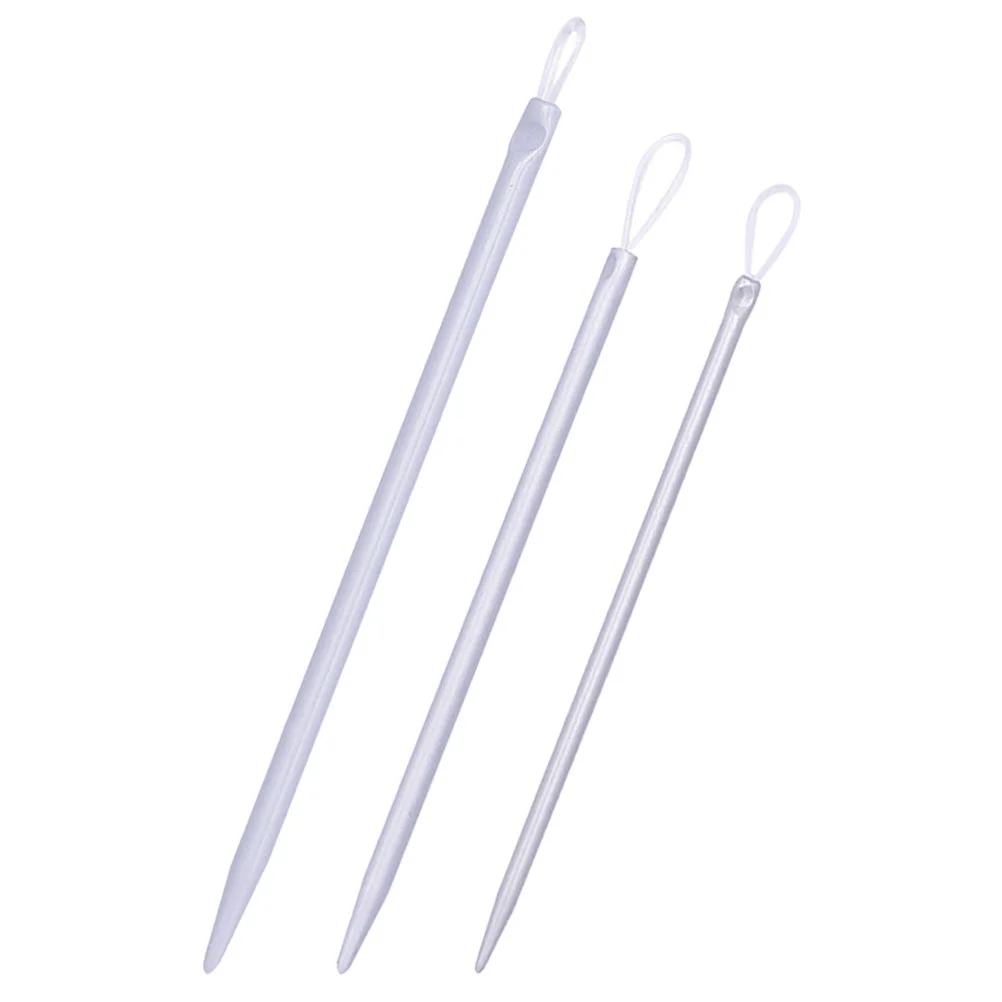 

3 Pcs Belt Ring Knitting Threader Braiding Tool Household Weaving Wool Needles Plastic Sewing Supplies Home Tools