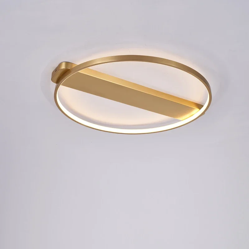 Ультратонкая медная потолочная лампа современный минималистичный светильник в