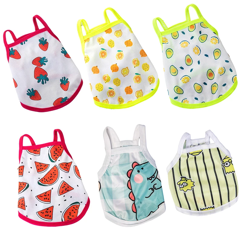 

Puppy Summer Clothes for Small Medium Dogs Breathable Summer Pet Dog Sleeveless Vest Clothing Chihuahua Teddy Costume T-Shirt