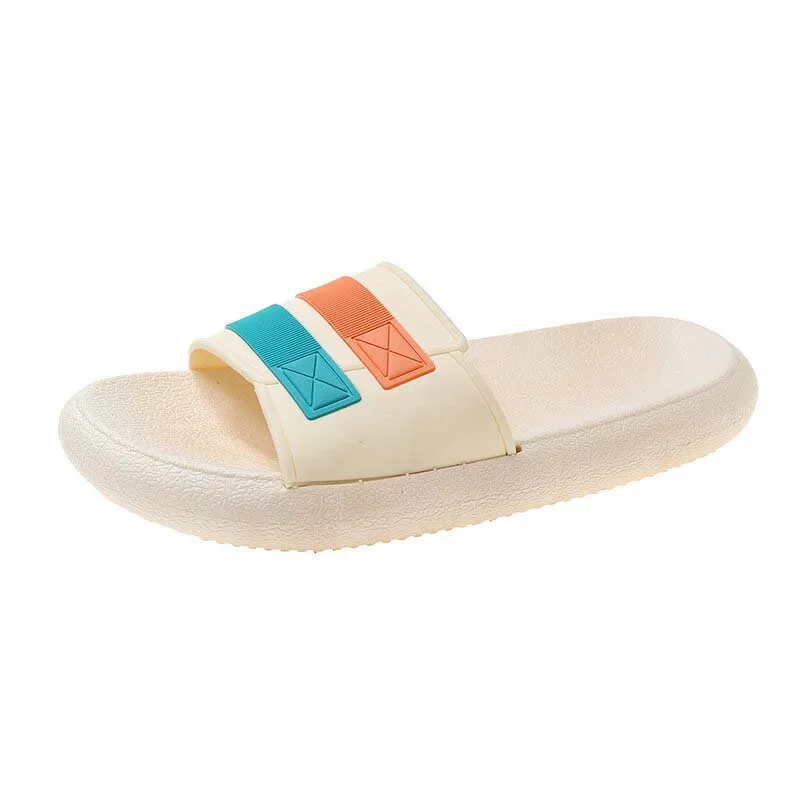 

Slippers Women's New Couple Fashion Summer Striped Plaid Sandals Indoor and Outdoor Waterproof Non-slip Sandals Beach Shoes