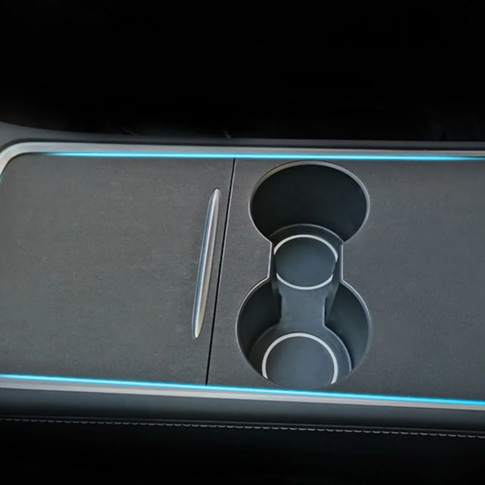 

Suede Center Console Protect 1set Center Console Dashboard Adhesive PU Suede Protective Cover For Tesla Model 3/Y
