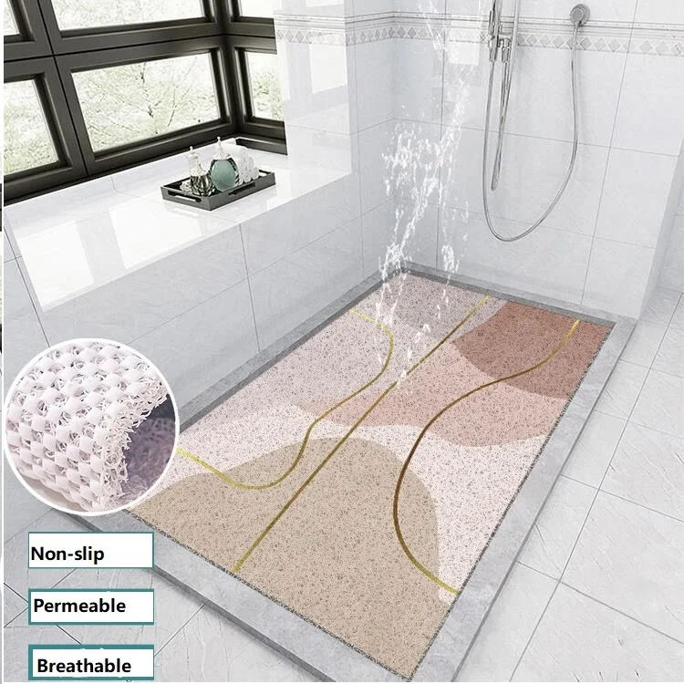 

Летние коврики для ванны, Нескользящие коврики, антифриз, коврик для душа, пропускающий полый коврик для туалета, ПВХ защитный напольный ков...