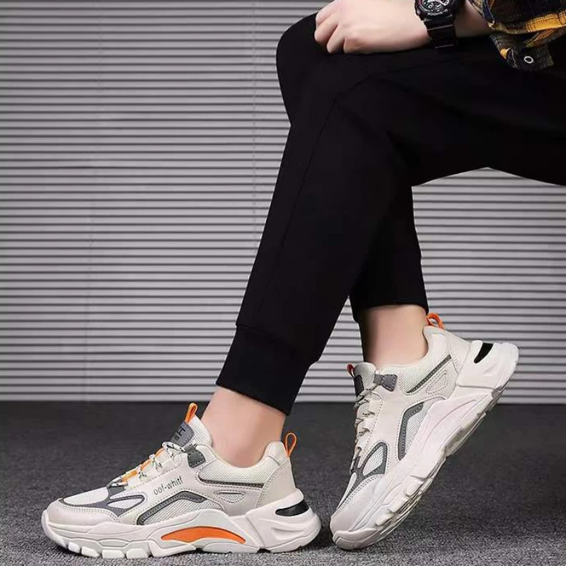 Модные мужские кроссовки дышащие повседневные на платформе сетчатые уличные для