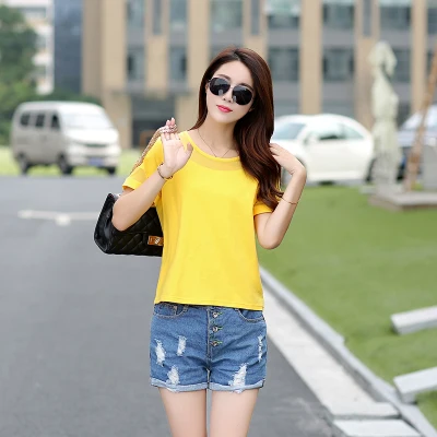 

red Women Tops Short Tshirt Lady T Shirt Sleeve
