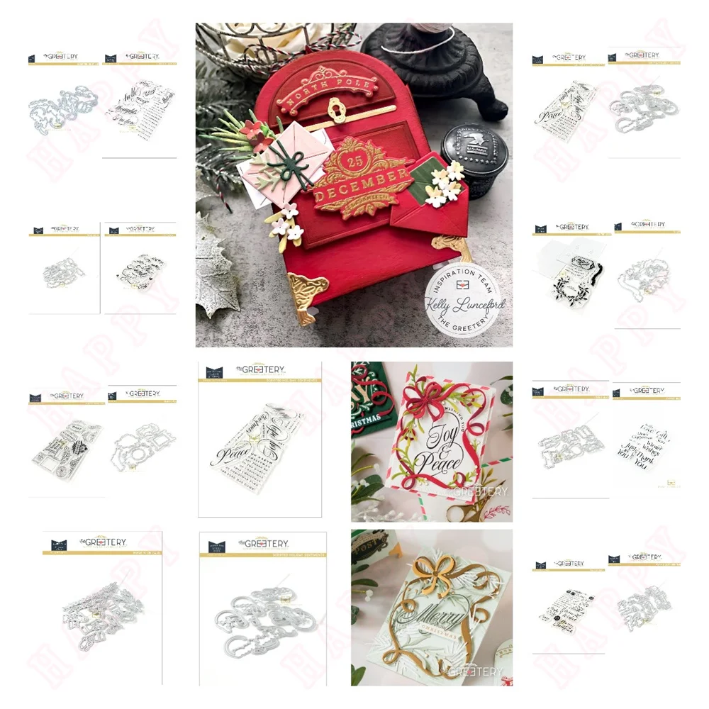 Новинка 2024 Рождественский трафарет с аркой большие штампы для резки металла