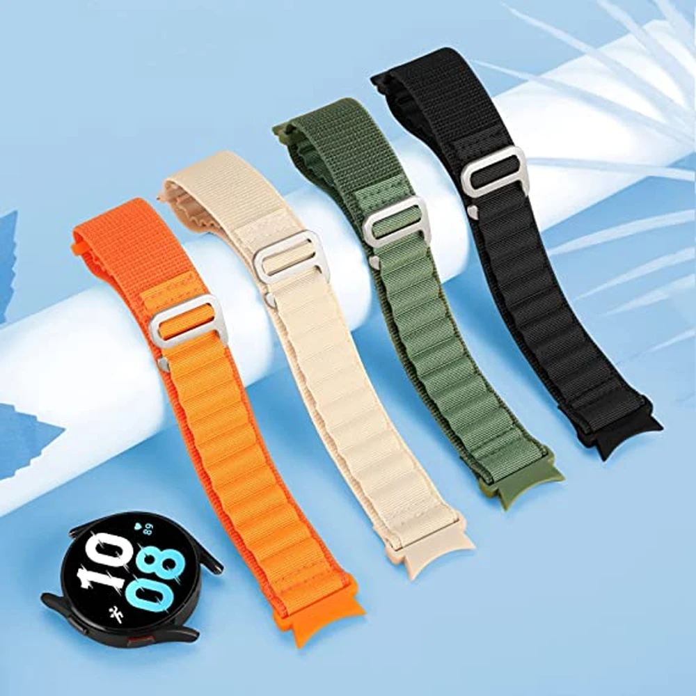 

Ремешок 20 мм для Samsung Galaxy watch 4/5/6 44 мм 40 мм 6 classic 47 мм 43 мм, нейлоновый браслет-петля для Galaxy watch 5 Pro 45 мм