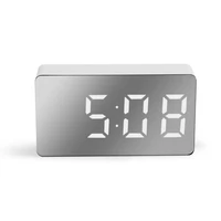 led mirror table clock usb rechargeable desktop temperature alarm electronic wake up clocks living room bedroom gifts for child