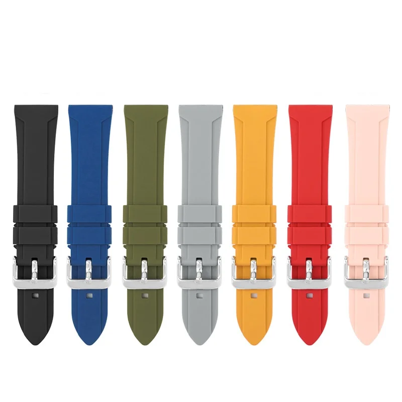 22MM 24MM Watch Strap for Panerai Casio Seiko Soft Silicone Watchband for Fossil Watch High Quality Wrist Belt