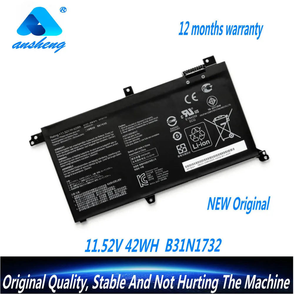

Genuine B31N1732 Laptop Battery For Asus VivoBook X430FN X430UA X430UF X430UN X430FA X571G X571LH X571GT B31Bi9H 11.52V 42Wh
