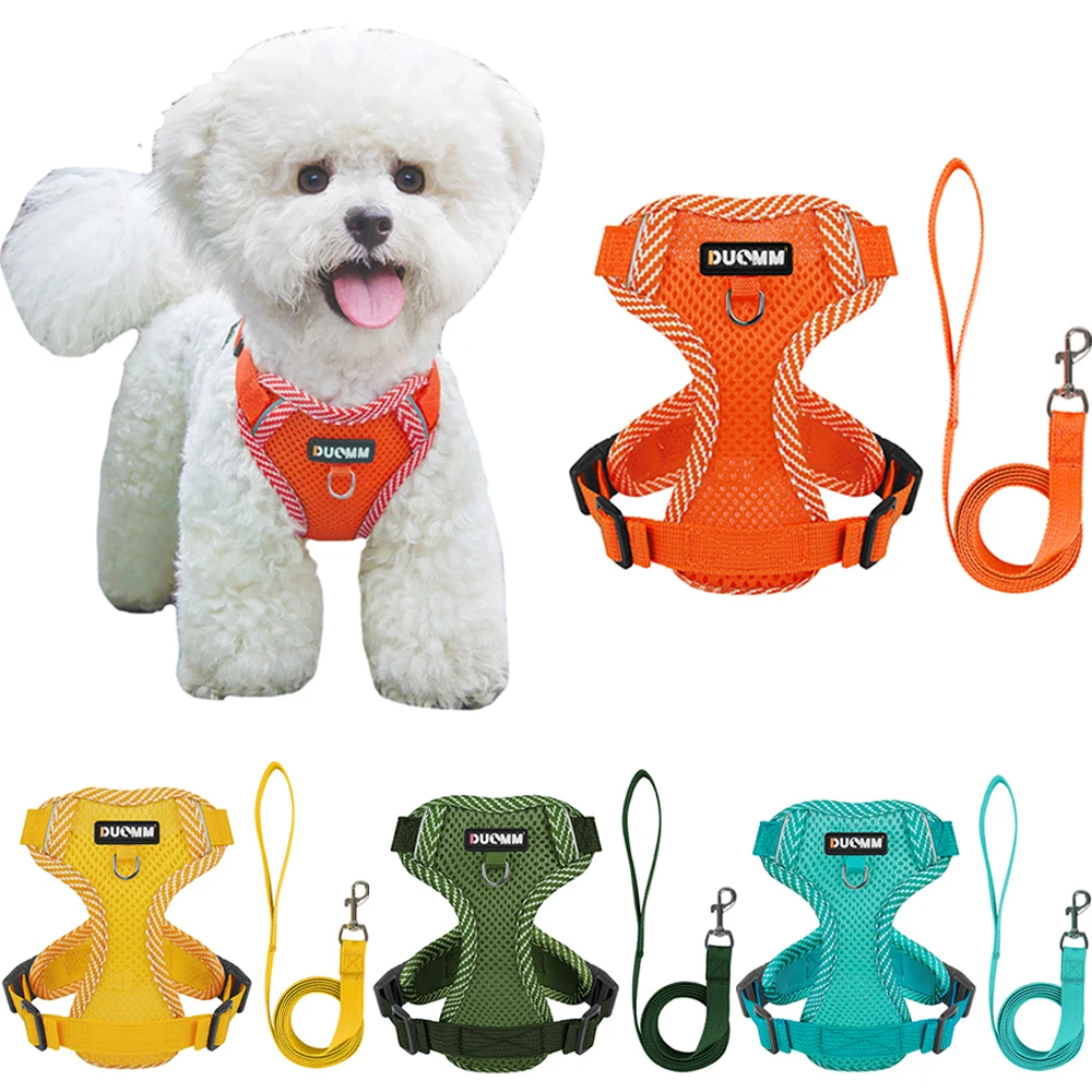 

Pet Harness Leash Set Breathable Puppy Cats Vest Chest Strap for Small Dog Walking Supplies French Bulldog Chihuahua Accessories