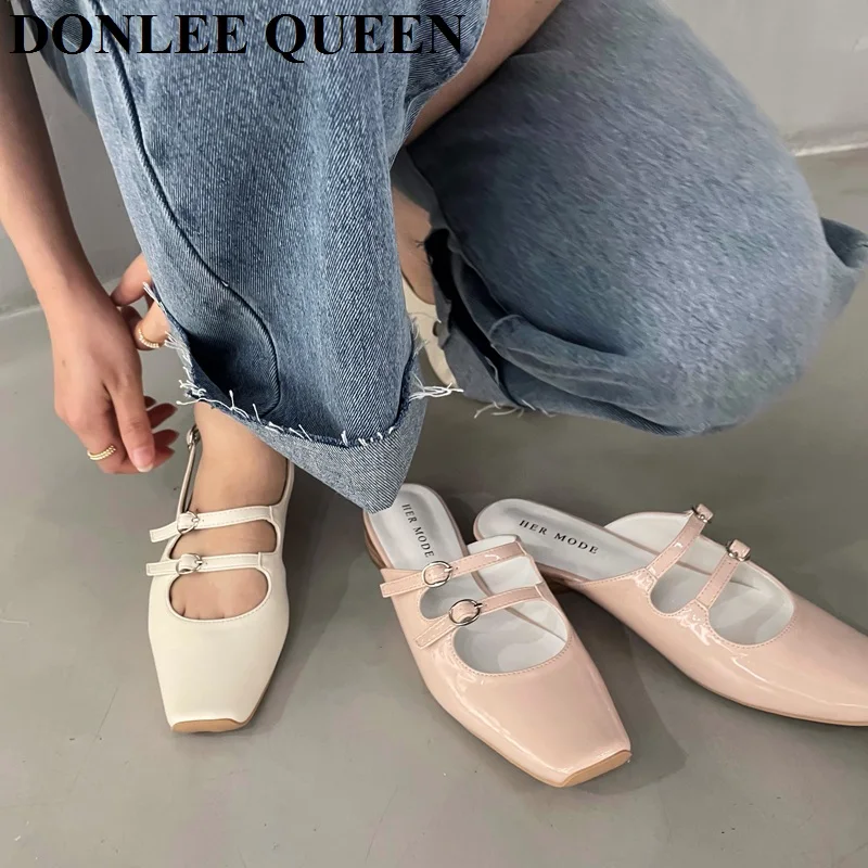 Женские шлепанцы с двойной пряжкой и ремешком Новинка лета 2022 дизайнерские без