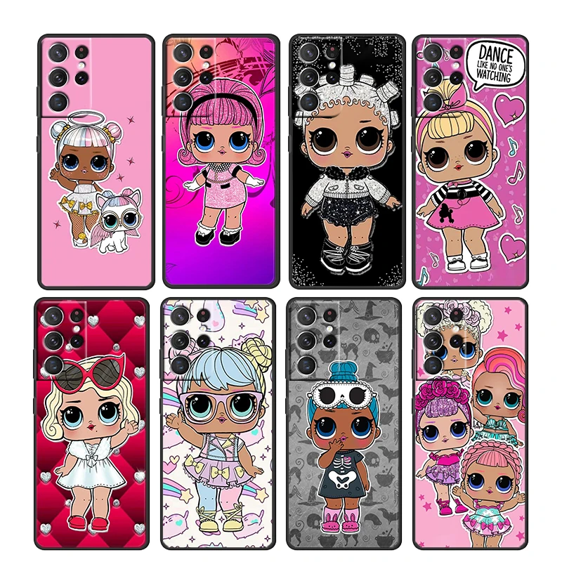 

LOL Surprise Girl Cute For Samsung Galaxy S22 S21 S20 Ultra Plus Pro S10 S9 S8 S7 4G 5G Soft TPU Black Phone Case Cover Capa