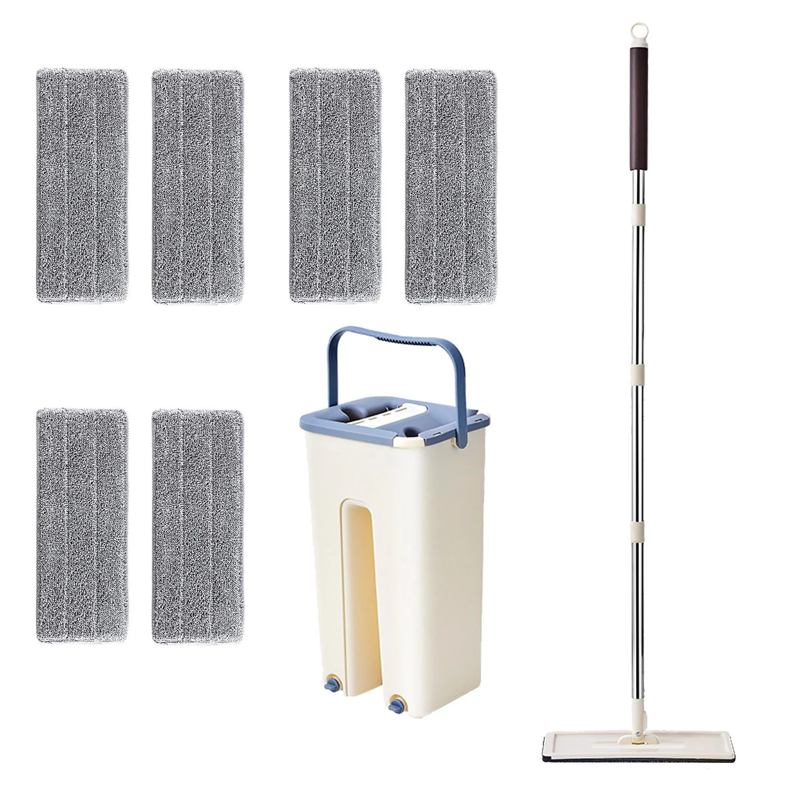

Швабра с ведром, набор для сухой и влажной уборки, многоразовая из микрофибры, набор для уборки пола