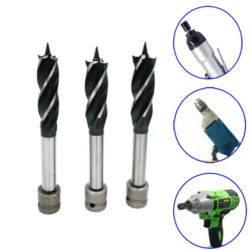 

12-35MM Drill Bit Set Woodworking Tapper Bit Conversion Head Reaming Drill Four-edge Four-slot Electric Wrench Hexagonal Shank