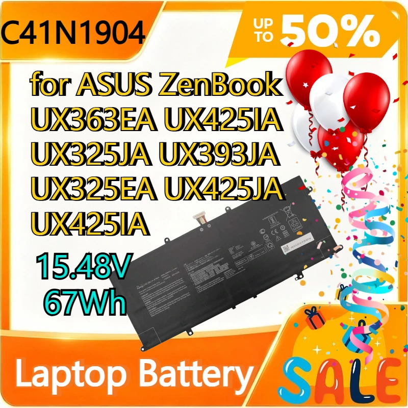 Фото Аккумулятор для ноутбуков ASUS ZenBook UX363EA, UX425IA, UX325JA, UX393JA, UX325EA, UX425JA, UX425IA, 15.48V 67Wh (C41N1904) №1