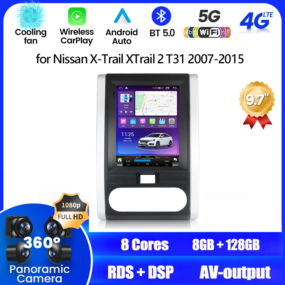

Автомагнитола NaviTree Android для Nissan X-Trail XTrail 2 T31 2007-2015 мультимедийный плеер 2 Din стерео Carplay GPS для стиля Теслы