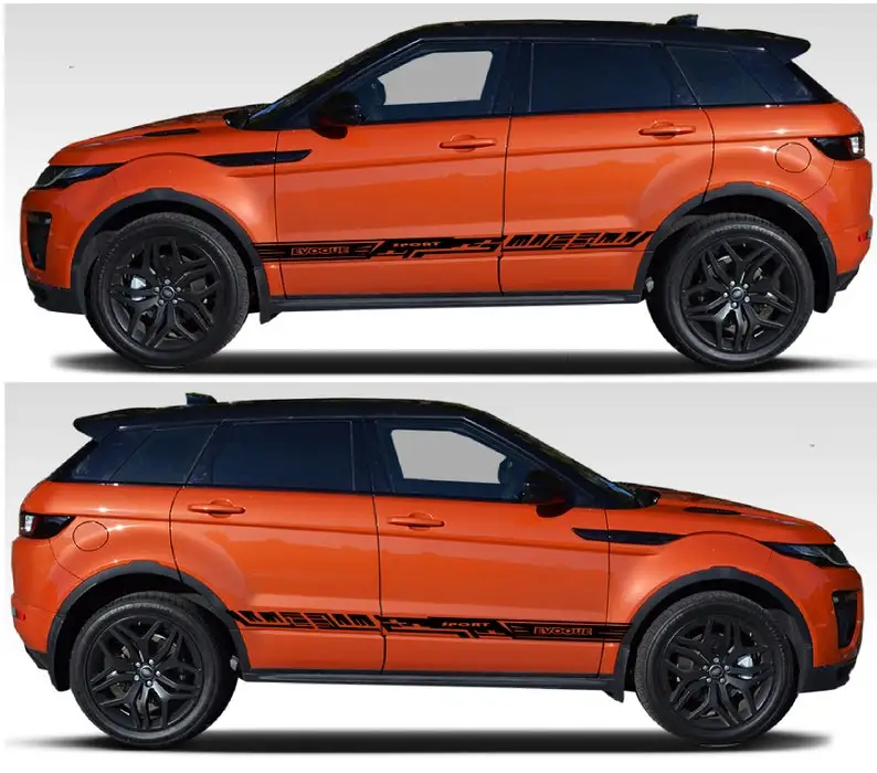 

2x body decals side stripe sticker logo graphics vinyl high quality Sport Design Compatible with Evoque