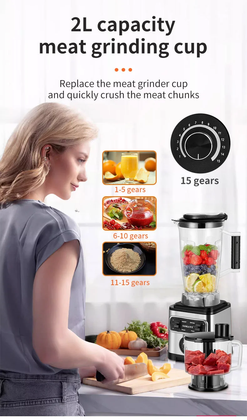 Многофункциональный кухонный комбайн для Sokany 3L большой емкости Блендер